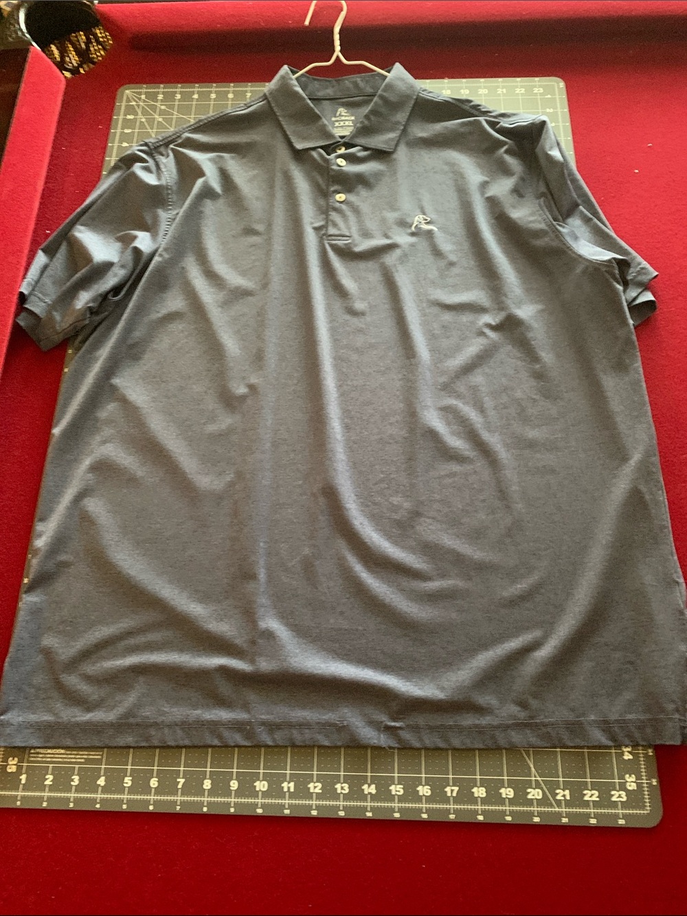 Rhoback Men's Navy Blue Performance Polo with Embroidered Logo